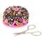 Dritz® Black & Pink Floral Pin Cushion with Scissors